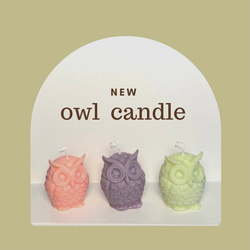 owl candle フクロウ 梟 縁起物 プレゼント 結婚式 ウェルカムスペース 雑貨 インテリア ソイ 春色 1枚目の画像