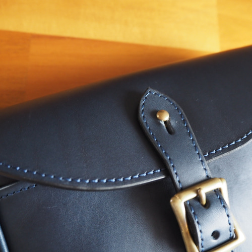 ショルダーバッグ カートリッジバッグ ブルガロ ネイビー イタリアン