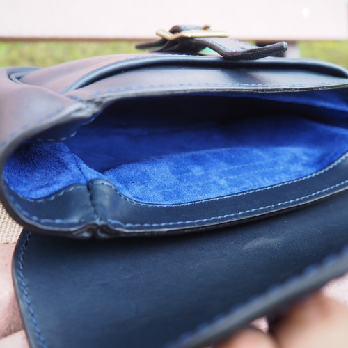 ショルダーバッグ カートリッジバッグ ブルガロ ネイビー イタリアン