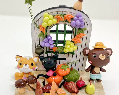 ハロウィン☆仲良し♡クマお化け&黒猫