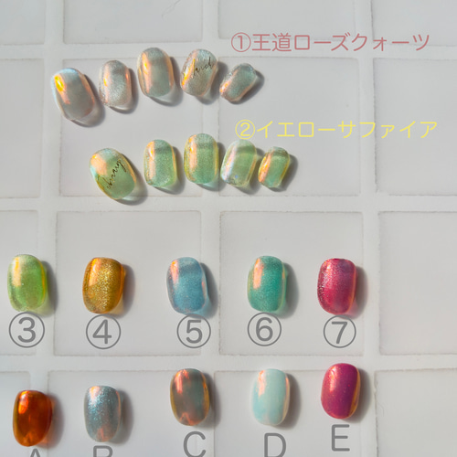 ネイルチップ ちゅるんな宝石カラー 選べる12色 マグネット