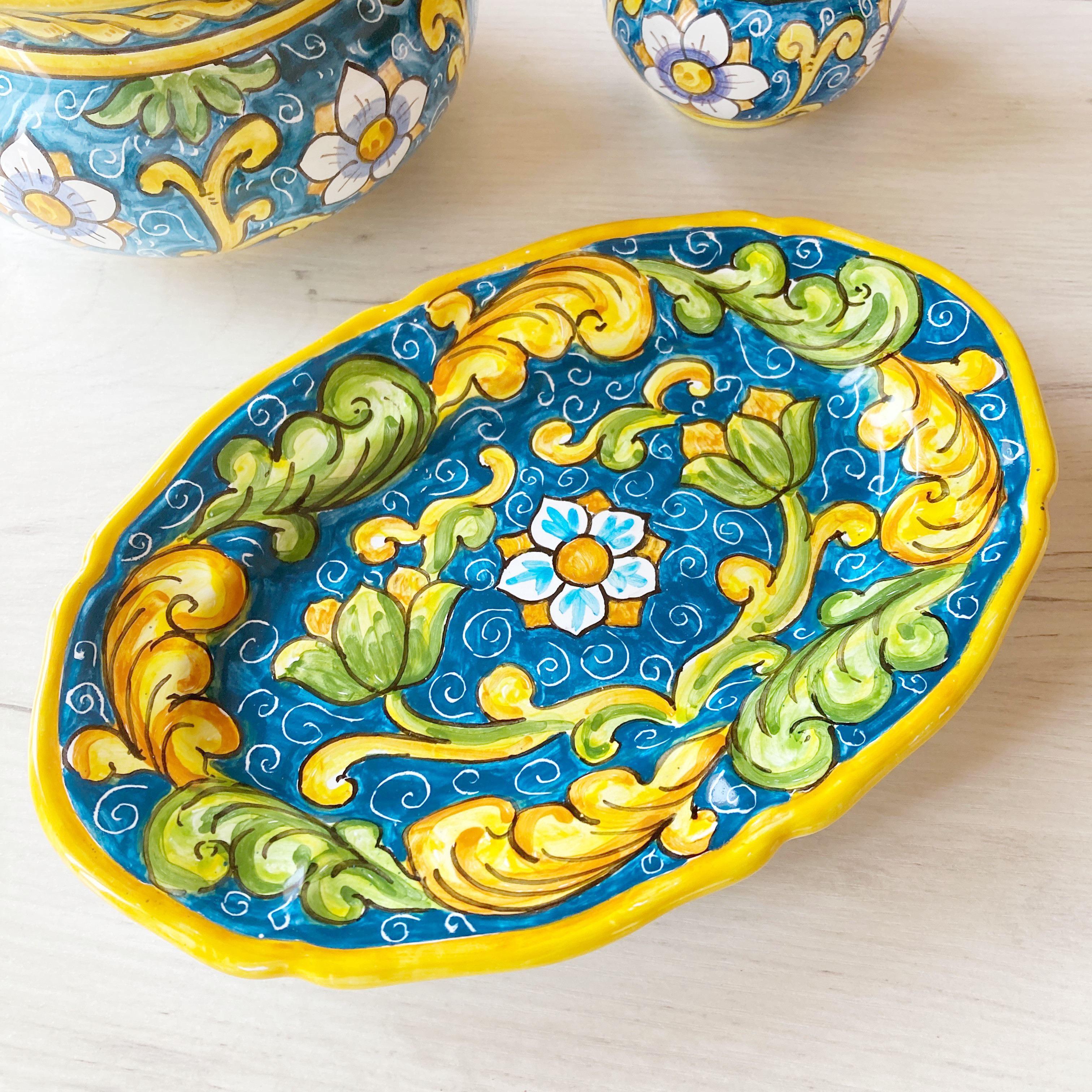 オーバル皿 25.5cm OVL046 マヨリカ焼き イタリア陶器 barocco シチリア