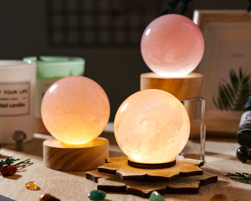 クリスタルランプローズクォーツランプデコレーションクォーツ