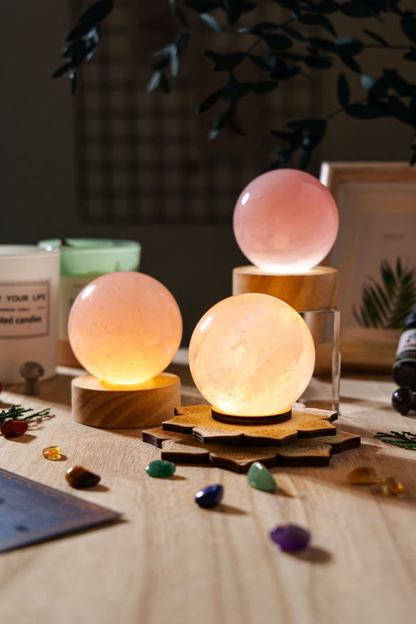 クリスタルランプローズクォーツランプデコレーションクォーツ