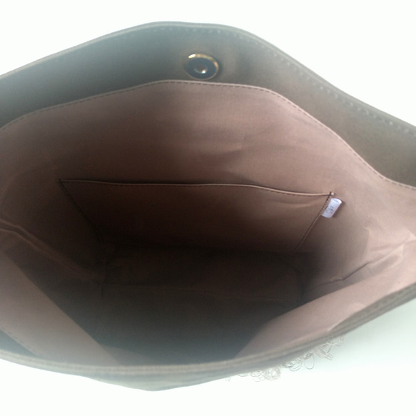 フリンジ2wayショルダーbag【cacao brown×old pink】 7枚目の画像