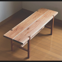 柿渋仕上げの杉材ベンチ サイズオーダー可能 和風 オールドスタイル