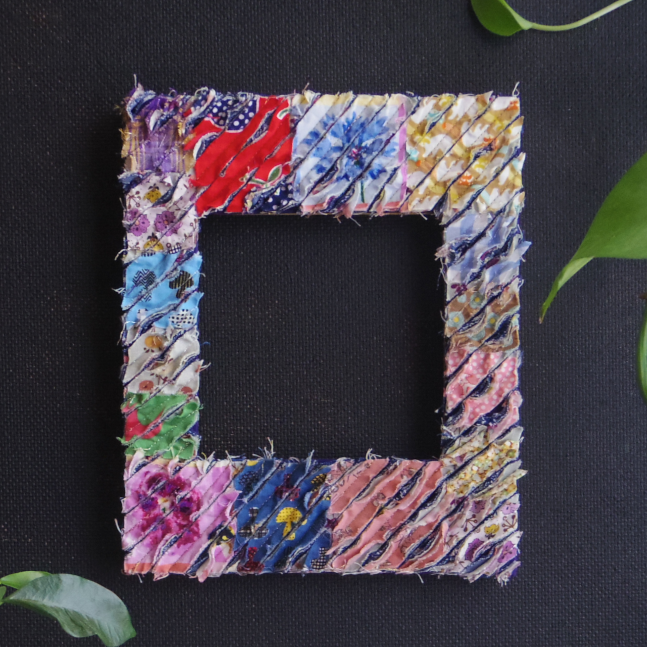 額縁 ＜なかがましかく 12cm角＞ 「no.5 スラッシュキルト」