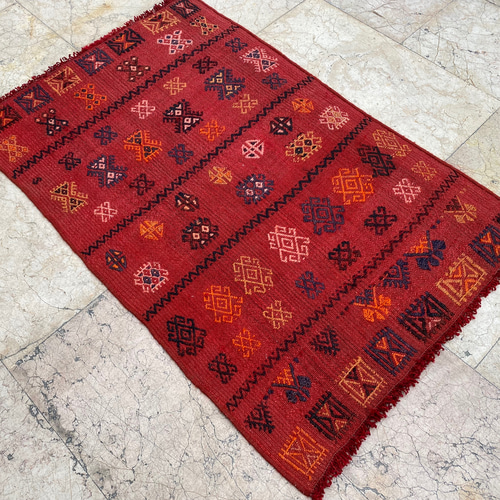 オールドキリム アダナ　Adana オールドキリム アダナ 123x75cm 暖色系のボーダーデザイン