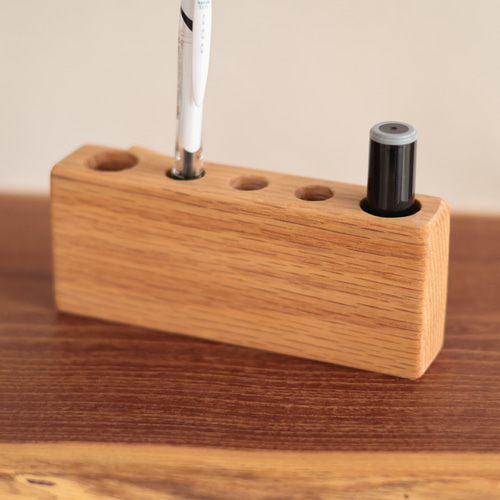 小鳥の木製 ペン立て・印鑑スタンド メモホルダー付き（IN-505-005