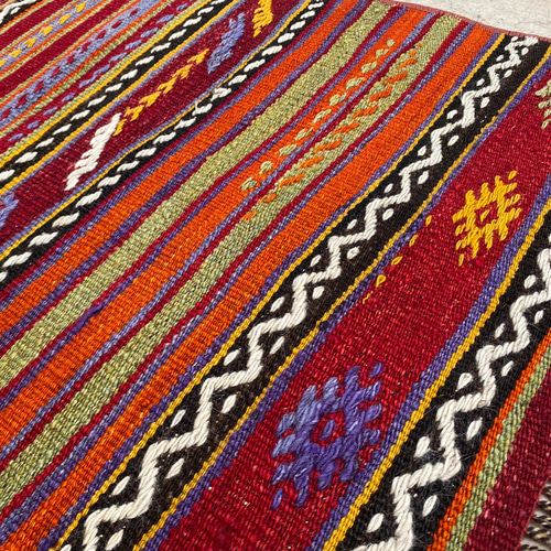 トルコ 手織りラグ ヴィンテージキリム/オールドキリム(サイズ260×86cm