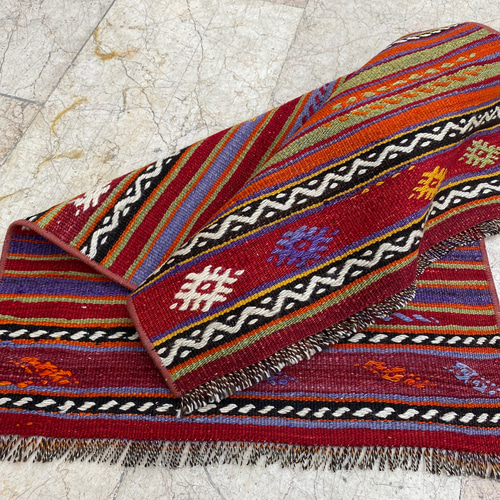 ヴィンテージ キリム　大判　手織り ヴィンテージ キリム大判手織り