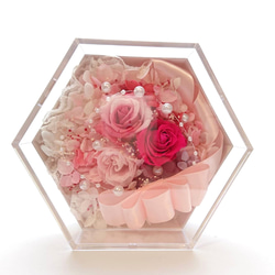 母の日限定割引き ❁rose & ribbon flower box❁ pink♡pink 5枚目の画像