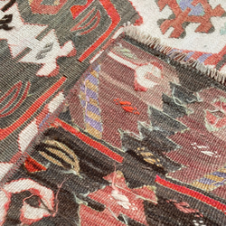 アンティークキリム トルコ 手織りラグ 101x70cm 4枚目の画像