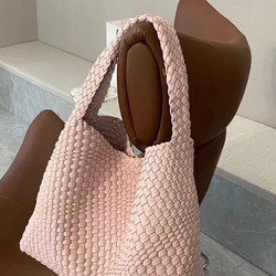 手作り編みバッグ+インナーバッグ【様々な色選択】 versatile大容量女性バッグ 10枚目の画像