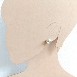 蒔絵パールピアス / 風と木の葉 / maki-e pearl earrings / leaves 6枚目の画像