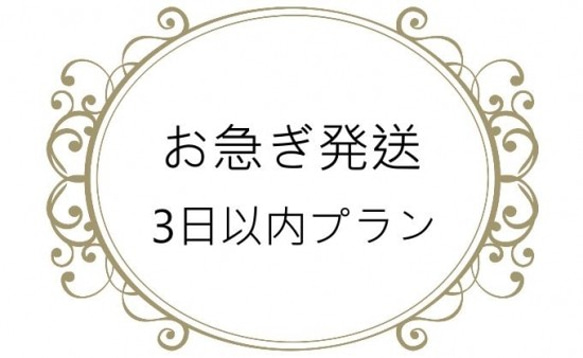 【お急ぎ便】営業日３日以内発送オプション（必ず商品と一緒に購入してください） 1枚目の画像