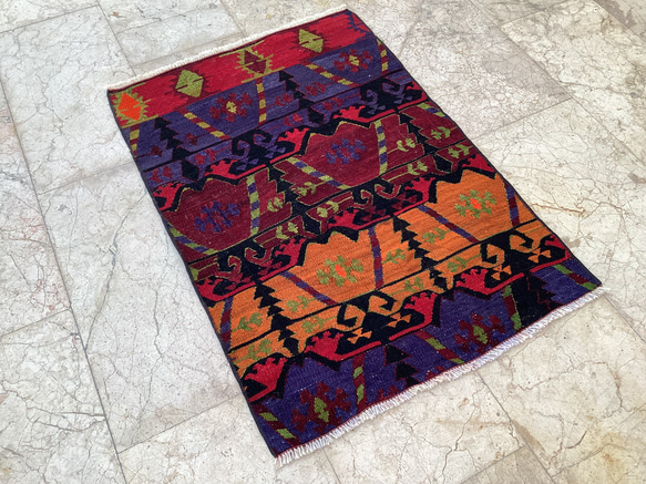 オールドキリム トルコ 手織り ヴィンテージ ラグ 99x70cm トルコ