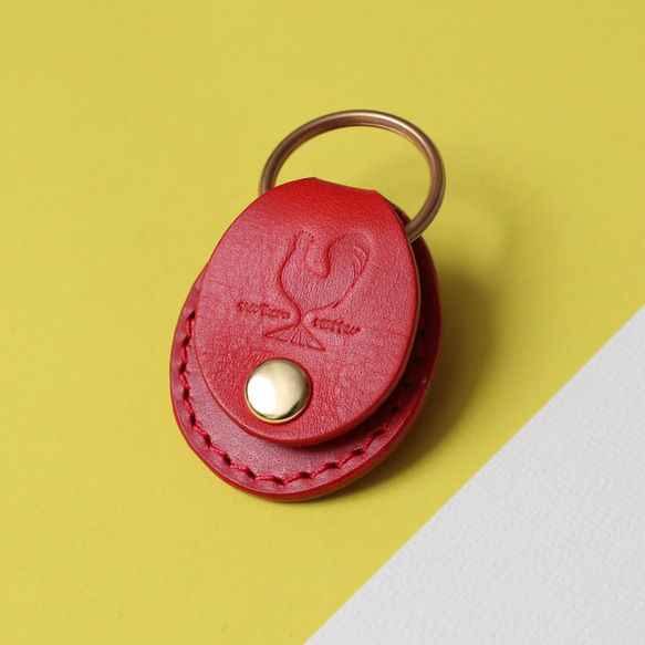 レザーキーホルダー『 rekka 』｜便利な500円玉が入るポケット付 1枚目の画像