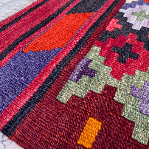 オールドキリム トルコ 手織り ヴィンテージ ラグ 110x80cm オールドキリム トルコ 手織り ヴィンテージ ラグ 110x80cm