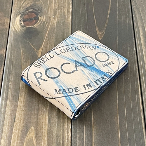 ROCADO ロカド シェルコードバン マネークリップ ブルー