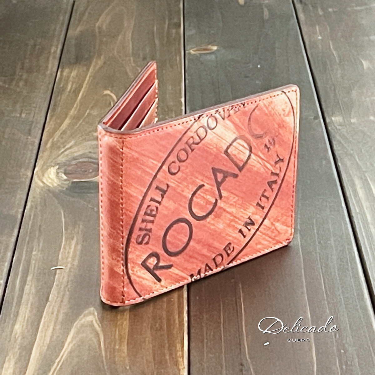 ROCADO ロカド シェルコードバン マネークリップ レッド