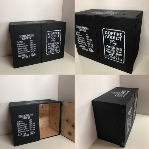 CAFE WOOD SHELF BOX！ BLACK 新品 未使用