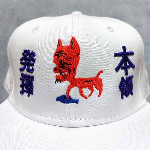 本領発揮 ベースボールキャップ 刺繍 ホワイト 帽子 日本語 面白い