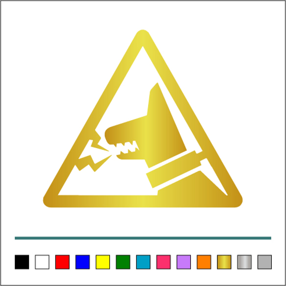 番犬【 WARNINGA 犬 三角 】002 中サイズ ステッカー 左向き 【カラー選択可】 送料無料♪ 4枚目の画像