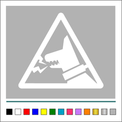 番犬【 WARNINGA 犬 三角 】002 中サイズ ステッカー 左向き 【カラー選択可】 送料無料♪ 2枚目の画像