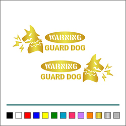 番犬 001【 WARNINGA GUARD DOG 楕円 】ステッカー お得左右セット【カラー選択可】 送料無料♪ 8枚目の画像