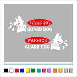 番犬 001【 WARNINGA GUARD DOG 楕円 】ステッカー お得左右セット【カラー選択可】 送料無料♪ 2枚目の画像