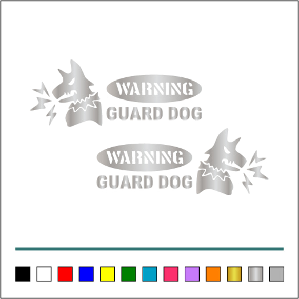 番犬 001【 WARNINGA GUARD DOG 楕円 】ステッカー お得左右セット【カラー選択可】 送料無料♪ 9枚目の画像