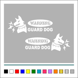 番犬 001【 WARNINGA GUARD DOG 楕円 】ステッカー お得左右セット【カラー選択可】 送料無料♪ 6枚目の画像