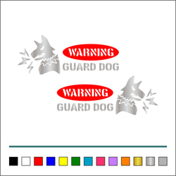 番犬 001【 WARNINGA GUARD DOG 楕円 】ステッカー お得左右セット【カラー選択可】 送料無料♪ 4枚目の画像