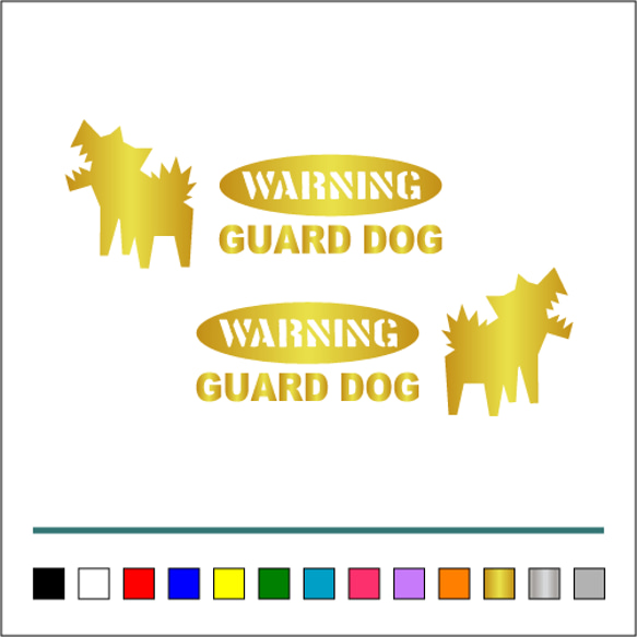 番犬 002【 WARNINGA GUARD DOG 楕円 】ステッカー お得左右セット【カラー選択可】 送料無料♪ 8枚目の画像