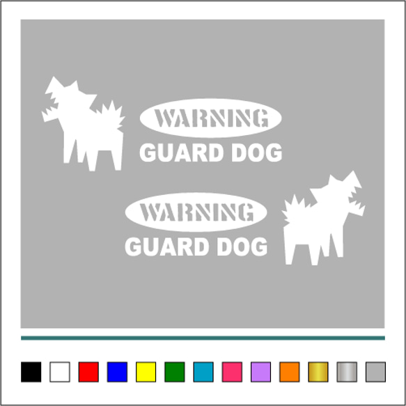 番犬 002【 WARNINGA GUARD DOG 楕円 】ステッカー お得左右セット【カラー選択可】 送料無料♪ 6枚目の画像