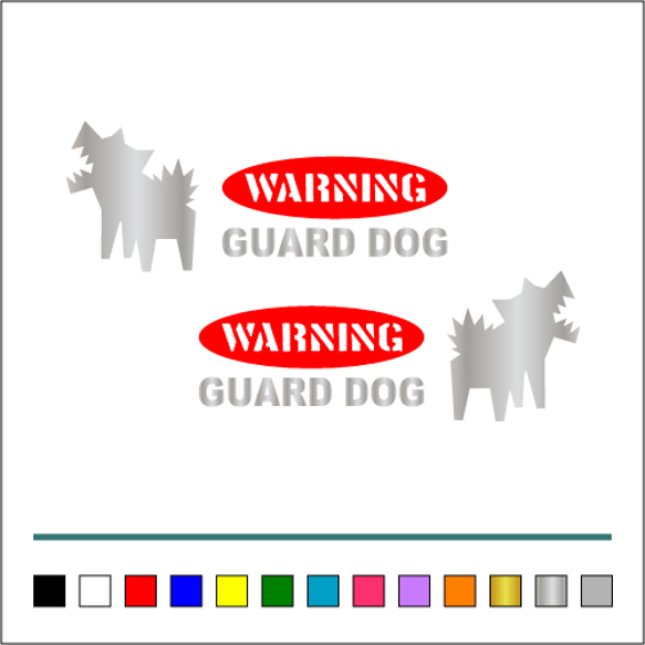 番犬 002【 WARNINGA GUARD DOG 楕円 】ステッカー お得左右セット【カラー選択可】 送料無料♪ 4枚目の画像