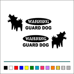 番犬 002【 WARNINGA GUARD DOG 楕円 】ステッカー お得左右セット【カラー選択可】 送料無料♪ 5枚目の画像