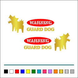 番犬 002【 WARNINGA GUARD DOG 楕円 】ステッカー お得左右セット【カラー選択可】 送料無料♪ 3枚目の画像