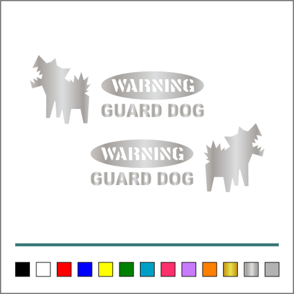 番犬 002【 WARNINGA GUARD DOG 楕円 】ステッカー お得左右セット【カラー選択可】 送料無料♪ 9枚目の画像