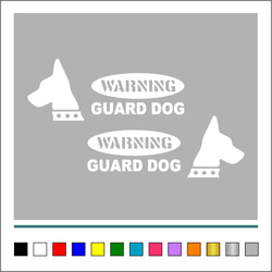 番犬 003【 WARNINGA GUARD DOG 楕円 】ステッカー お得左右セット【カラー選択可】 送料無料♪ 6枚目の画像