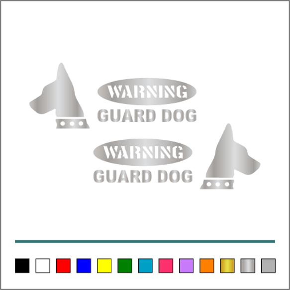 番犬 003【 WARNINGA GUARD DOG 楕円 】ステッカー お得左右セット【カラー選択可】 送料無料♪ 9枚目の画像
