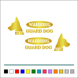 番犬 003【 WARNINGA GUARD DOG 楕円 】ステッカー お得左右セット【カラー選択可】 送料無料♪ 8枚目の画像