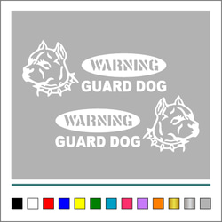 番犬 004【 WARNINGA GUARD DOG 楕円 】ステッカー お得左右セット【カラー選択可】 送料無料♪ 6枚目の画像