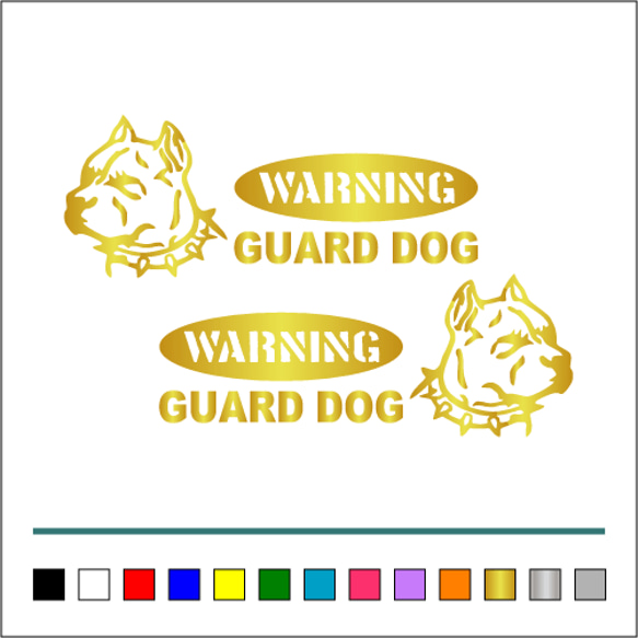 番犬 004【 WARNINGA GUARD DOG 楕円 】ステッカー お得左右セット【カラー選択可】 送料無料♪ 8枚目の画像