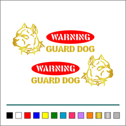 番犬 004【 WARNINGA GUARD DOG 楕円 】ステッカー お得左右セット【カラー選択可】 送料無料♪ 3枚目の画像