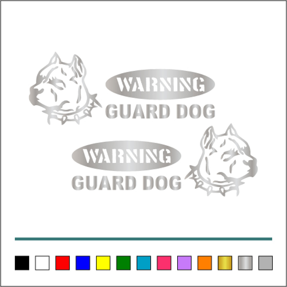 番犬 004【 WARNINGA GUARD DOG 楕円 】ステッカー お得左右セット【カラー選択可】 送料無料♪ 9枚目の画像