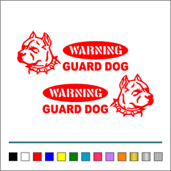 番犬 004【 WARNINGA GUARD DOG 楕円 】ステッカー お得左右セット【カラー選択可】 送料無料♪ 7枚目の画像