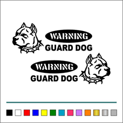 番犬 004【 WARNINGA GUARD DOG 楕円 】ステッカー お得左右セット【カラー選択可】 送料無料♪ 5枚目の画像