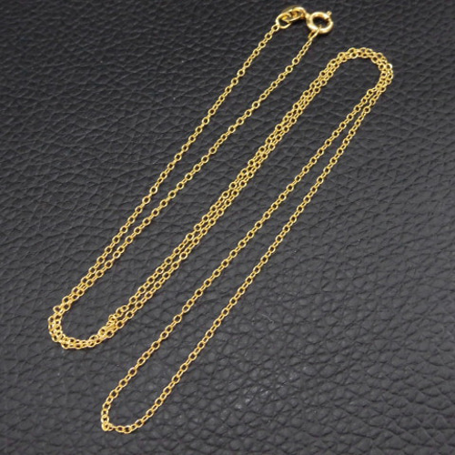 Silver925】 小豆（あずき）チェーン 1.1mm 18KGP 【50cm